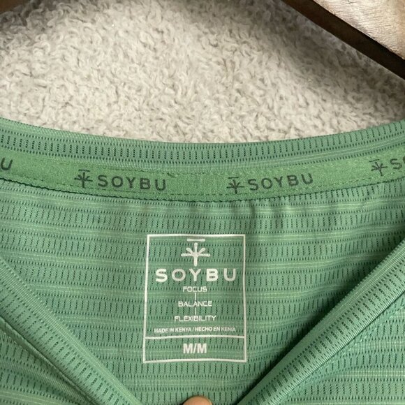 NWOT Soybu Men's M Green Striped Short Sleeve Active T-Shirt - Picture 6 of 8